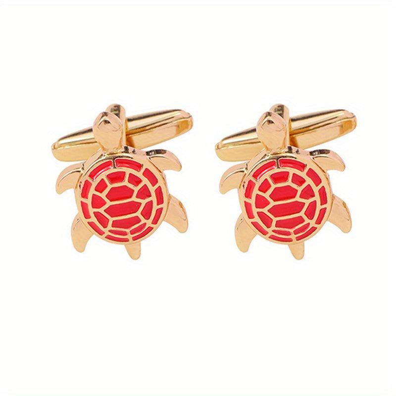 Colorful Turtle Cufflinks For Preppy Gift