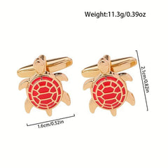 Colorful Turtle Cufflinks For Preppy Gift