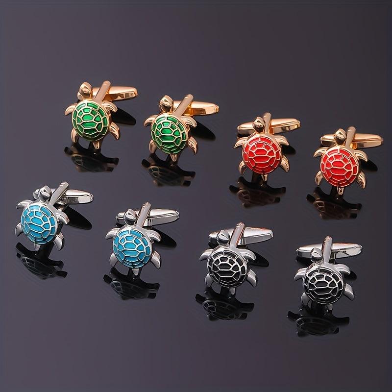 Colorful Turtle Cufflinks For Preppy Gift