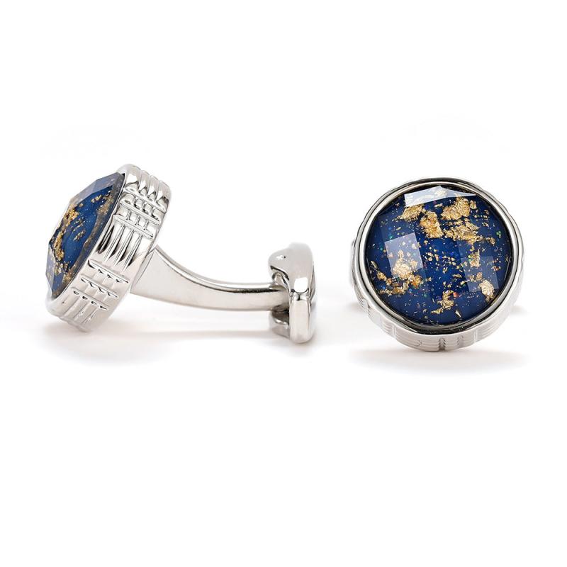French Round Men's Cufflinks with Creative Personality Pattern