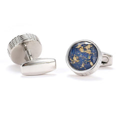 French Round Men's Cufflinks with Creative Personality Pattern