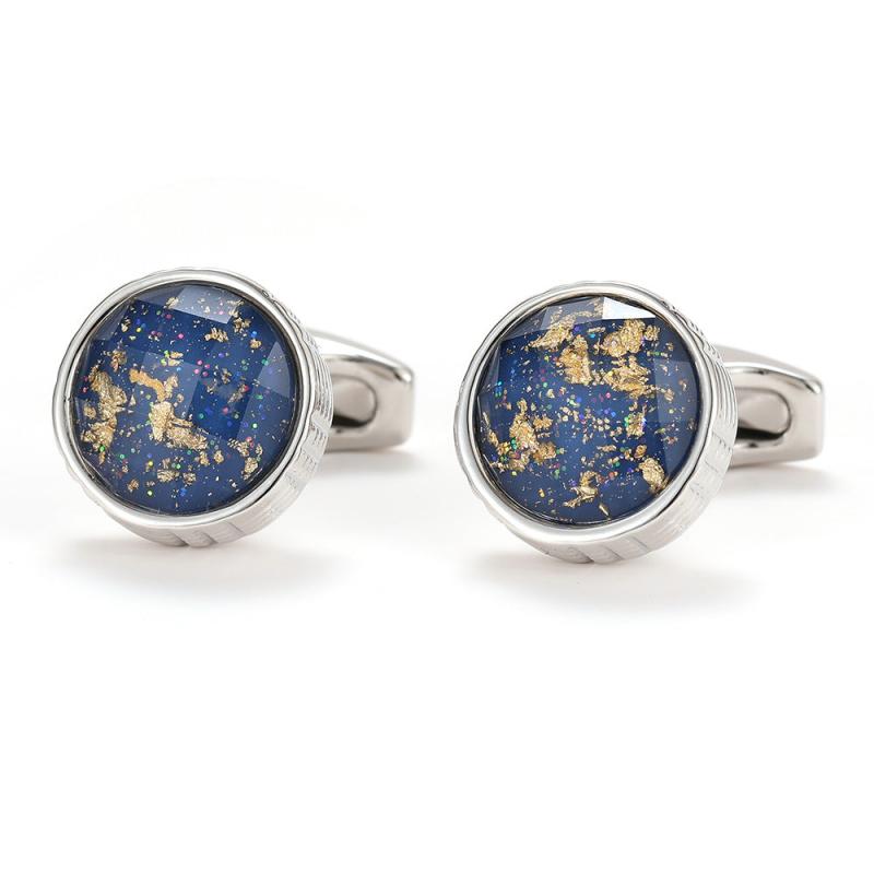 French Round Men's Cufflinks with Creative Personality Pattern