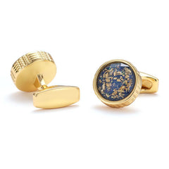 French Round Men's Cufflinks with Creative Personality Pattern