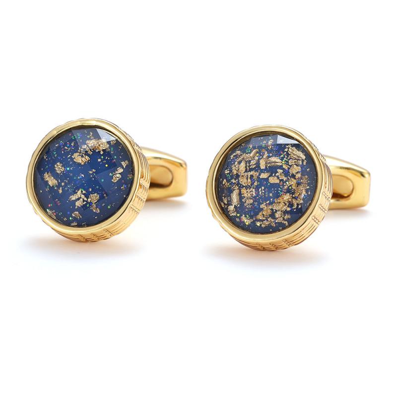 French Round Men's Cufflinks with Creative Personality Pattern