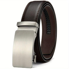YOOREN Ratchet Belt For Men Leather Dress Belt Adjustable Length Micro Belt