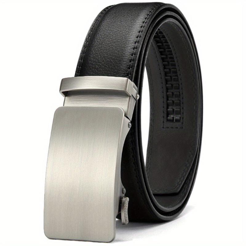 YOOREN Ratchet Belt For Men Leather Dress Belt Adjustable Length Micro Belt