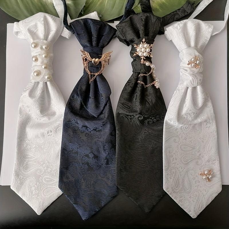 Faux Diamond Inlaid Bow Tie Set For Wedding Party