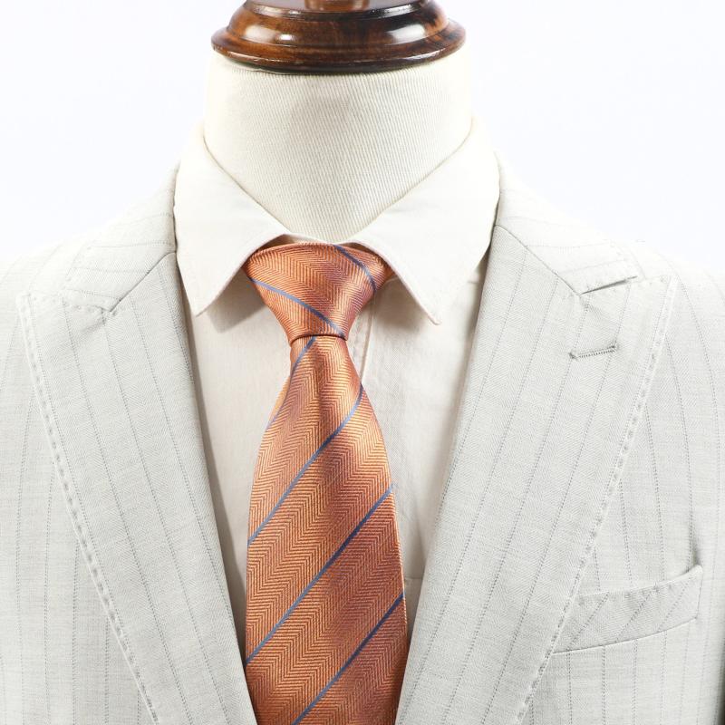 Casual Orange Diagonal Stripe Bright Tie