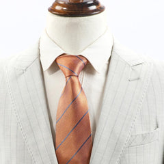 Casual Orange Diagonal Stripe Bright Tie