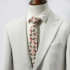 Men's Lip Pattern Necktie Bow Tie Set Business Wedding Party Wear