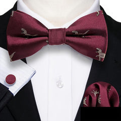 Barry Wang Mens Pre Tied Bow Tie Hanky Cufflinks Set