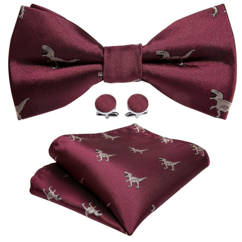 Barry Wang Mens Pre Tied Bow Tie Hanky Cufflinks Set