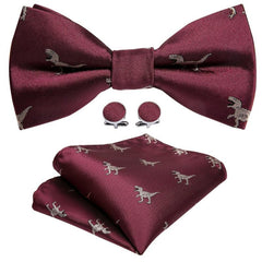 Barry Wang Mens Pre Tied Bow Tie Hanky Cufflinks Set