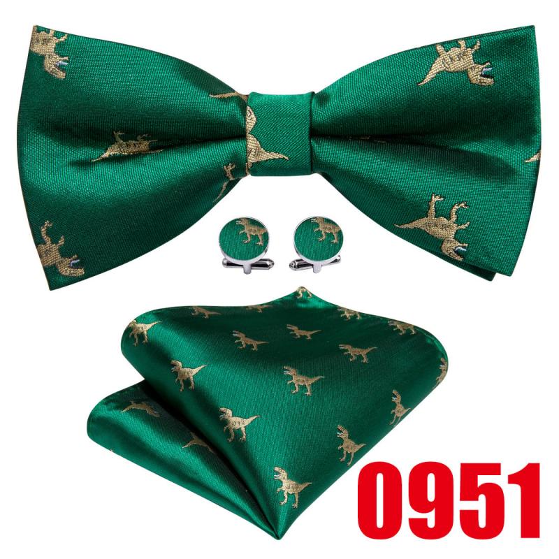Barry Wang Mens Pre Tied Bow Tie Hanky Cufflinks Set