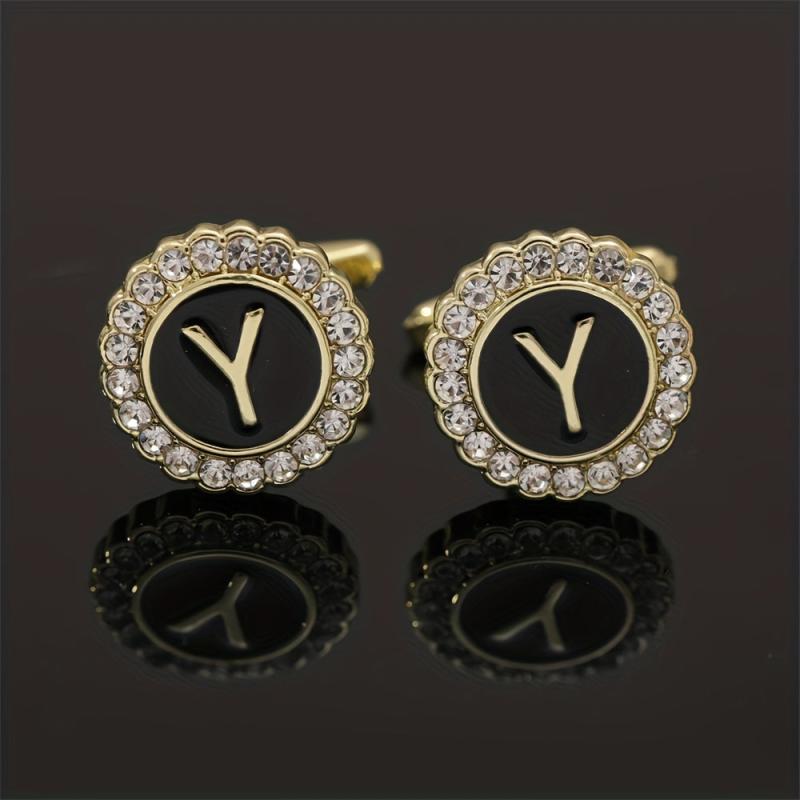 Alloy Button Cufflinks Rhinestone Wedding Suit Accessories