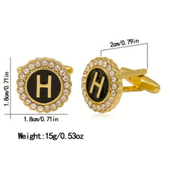 Alloy Button Cufflinks Rhinestone Wedding Suit Accessories
