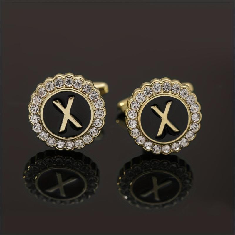 Alloy Button Cufflinks Rhinestone Wedding Suit Accessories