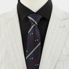 Men's Business Neckties Striped Small Star Print Tie Daily Accessories