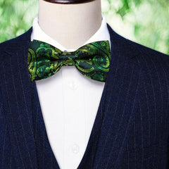 Men's Paisley Silk Bow Tie for Wedding Event