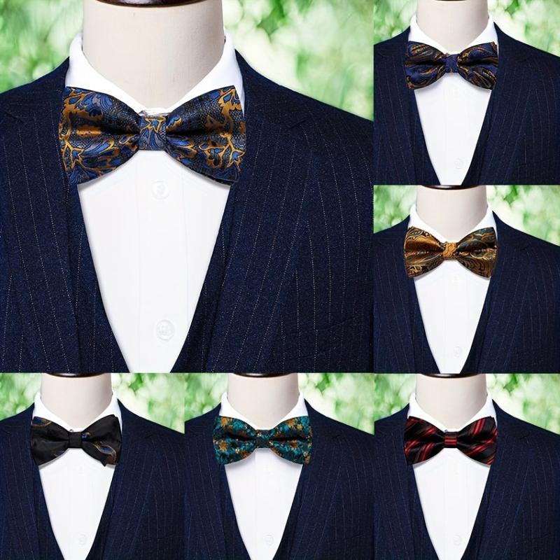 Men's Paisley Silk Bow Tie for Wedding Event