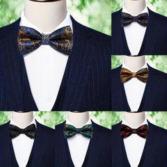 Men's Paisley Silk Bow Tie for Wedding Event