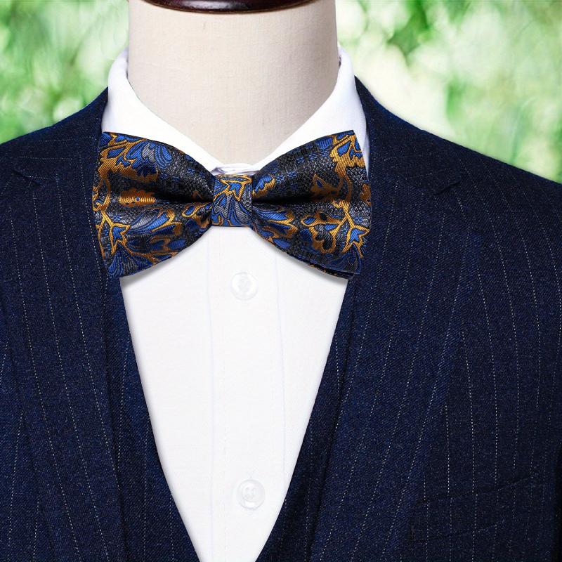 Men's Paisley Silk Bow Tie for Wedding Event