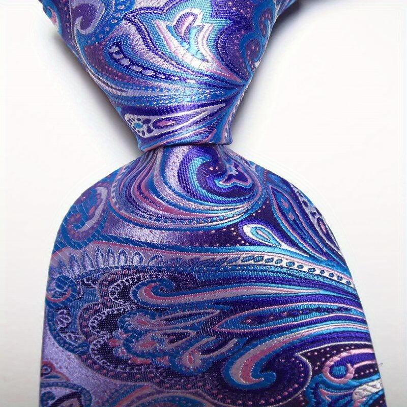 Red Purple Paisley Tie Floral Necktie Business Outfit 54in