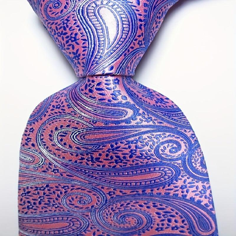 Red Purple Paisley Tie Floral Necktie Business Outfit 54in