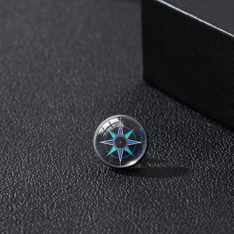 Compass Time Gem Buckle Shirt Suit Accessories
