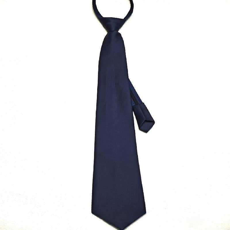 Men's Pre Tie Solid Zipper Necktie for Wedding Party