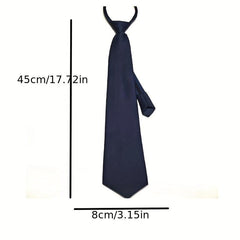Men's Pre Tie Solid Zipper Necktie for Wedding Party