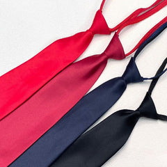 Men's Pre Tie Solid Zipper Necktie for Wedding Party