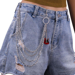 Punk Chain Tassel Layered Waist Chain Guitar Charm