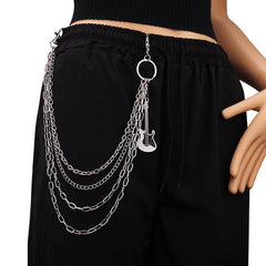 Punk Chain Tassel Layered Waist Chain Guitar Charm