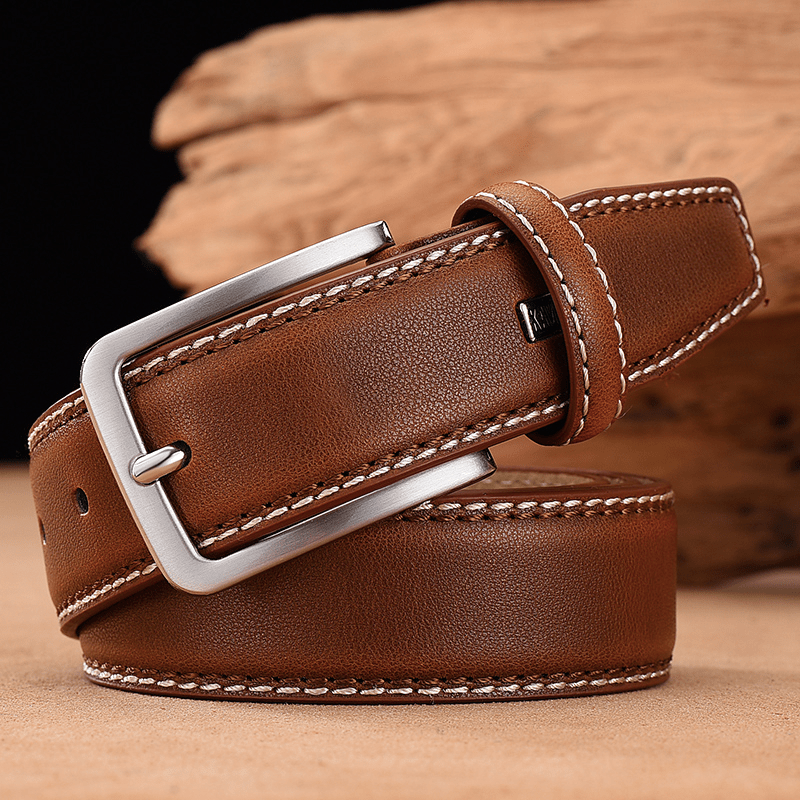 Men Leather Retro Waist Belt For Jeans Adjustable Waistband