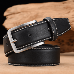 Men Leather Retro Waist Belt For Jeans Adjustable Waistband