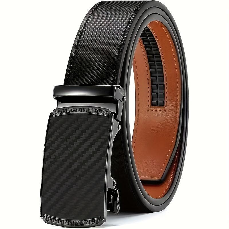 Men's Leather Belt with Auto Buckle for Wedding