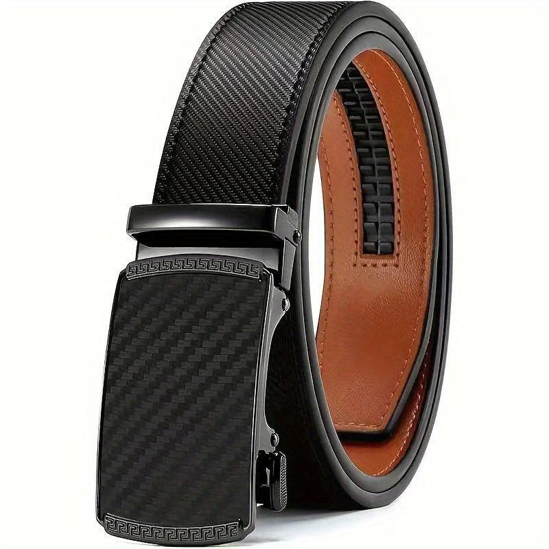 Men's Leather Belt with Auto Buckle for Wedding