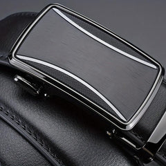 Men's Leather Belt Automatic Buckle Business Suit Waist Strap High Belt