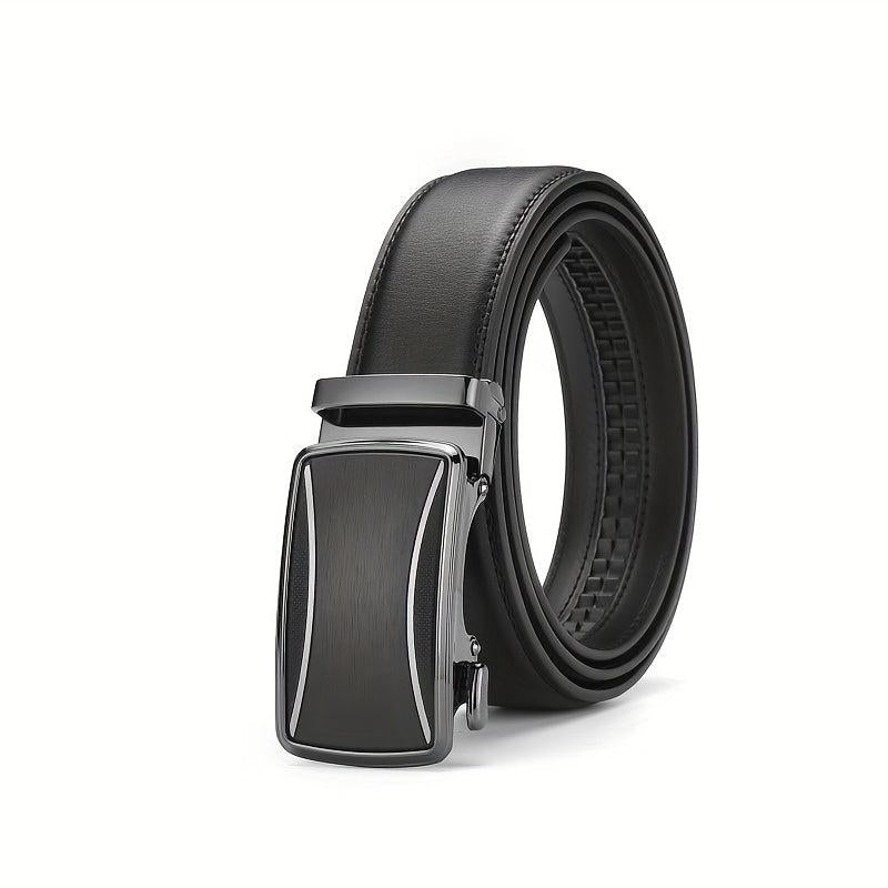 Men's Leather Belt Automatic Buckle Business Suit Waist Strap High Belt