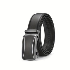 Men's Leather Belt Automatic Buckle Business Suit Waist Strap High Belt
