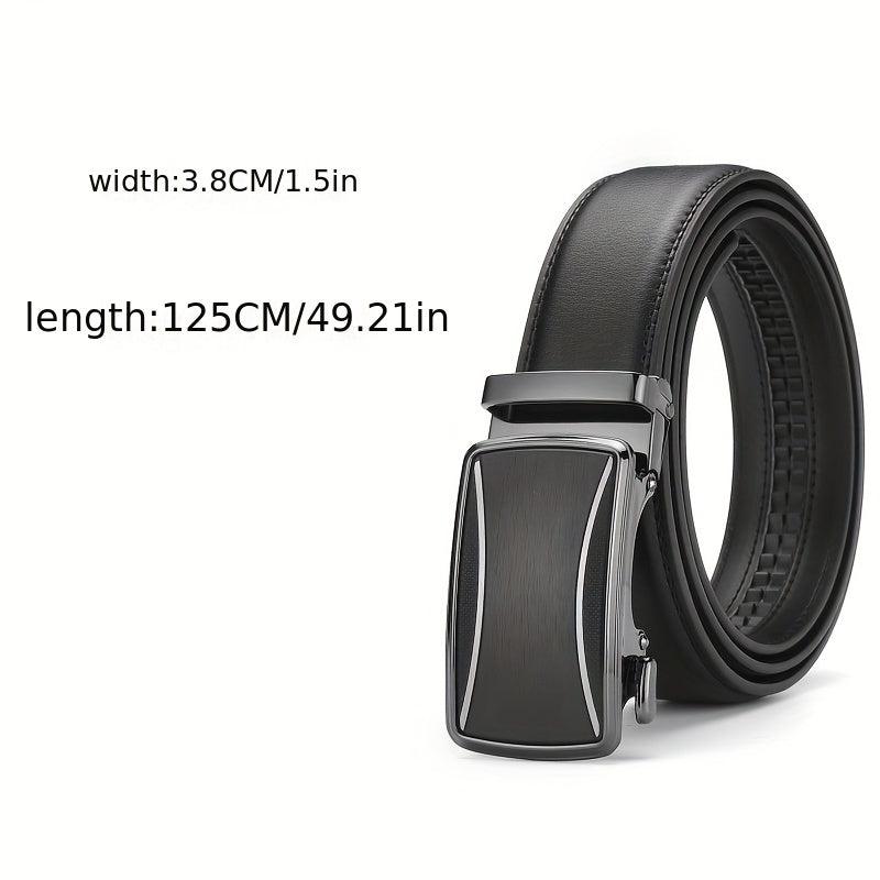 Men's Leather Belt Automatic Buckle Business Suit Waist Strap High Belt
