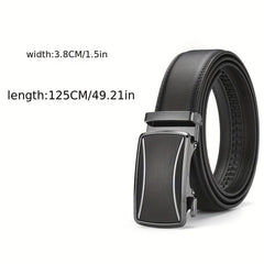 Men's Leather Belt Automatic Buckle Business Suit Waist Strap High Belt