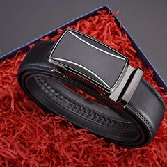 Men's Leather Belt Automatic Buckle Business Suit Waist Strap High Belt