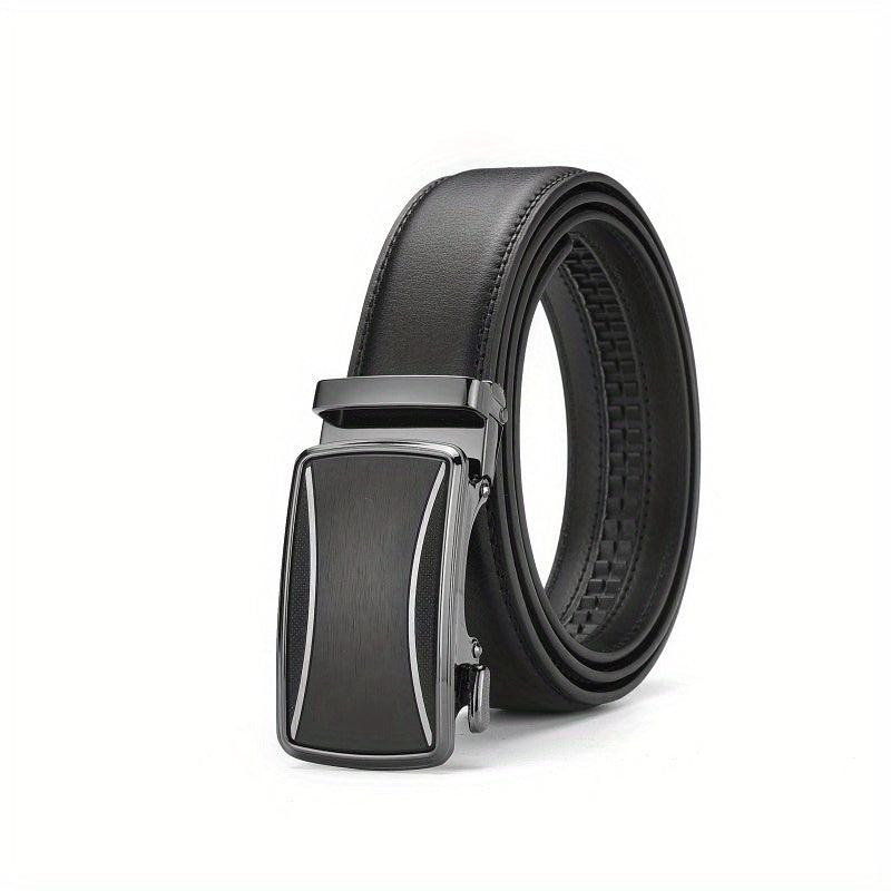 Men's Leather Belt Automatic Buckle Business Suit Waist Strap High Belt