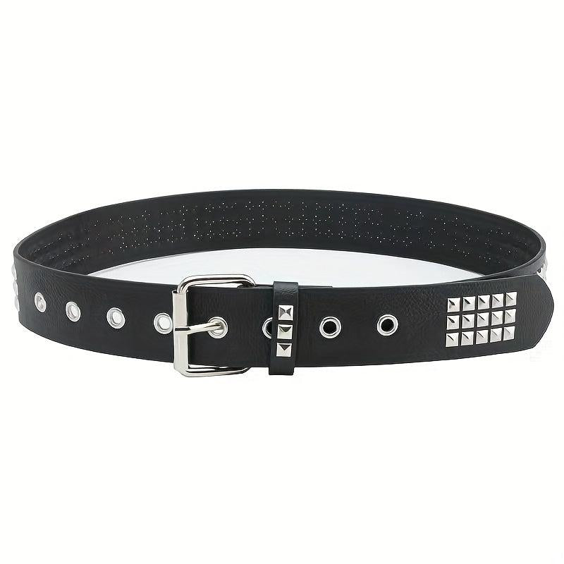Men's Four Square Pyramid Rivet Punk Belt