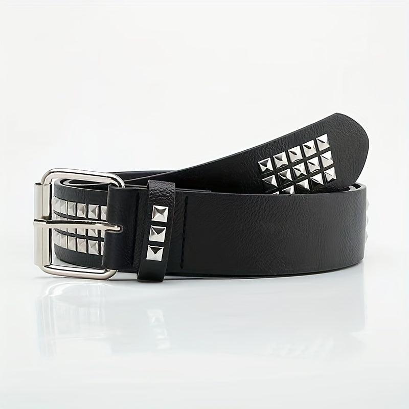 Men's Four Square Pyramid Rivet Punk Belt