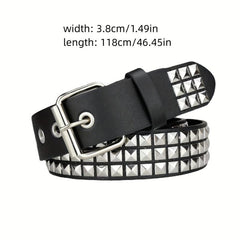 Men's Four Square Pyramid Rivet Punk Belt