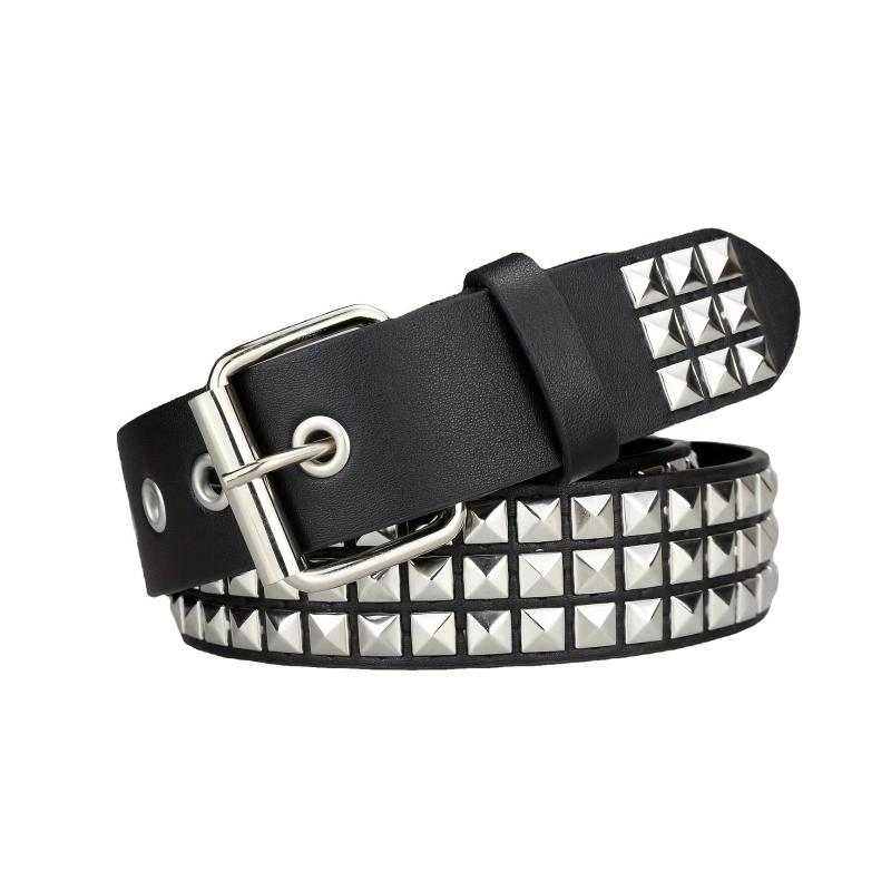 Men's Four Square Pyramid Rivet Punk Belt