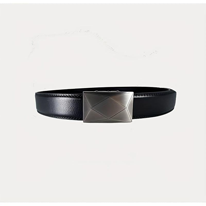 Men's Leather Belt Automatic Buckle Business Suit Waist Strap